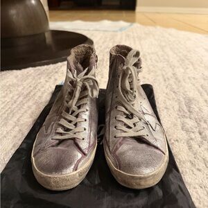 Golden Goose Metallic Purple Fur